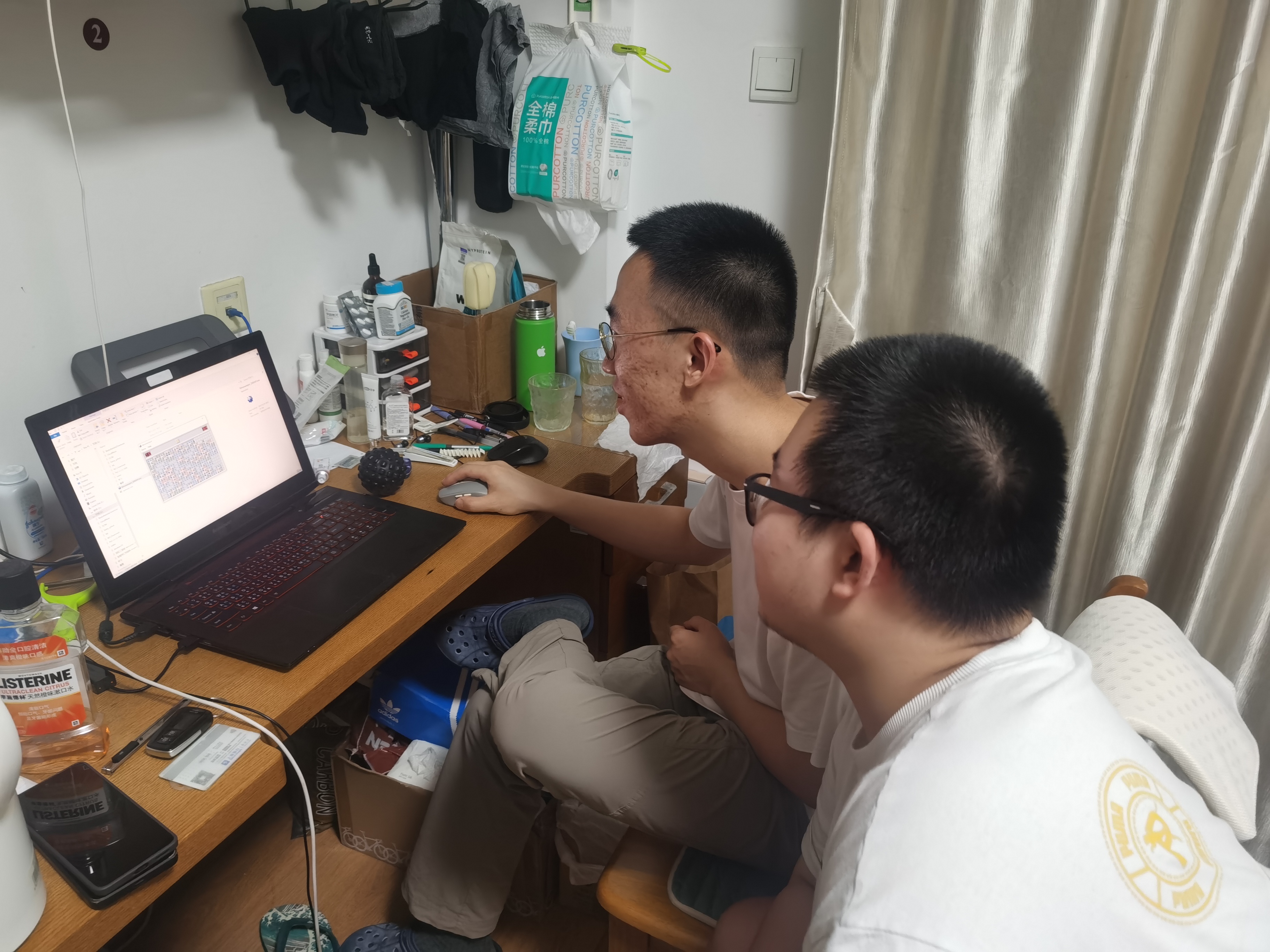 Lab team working on Minesweeper game